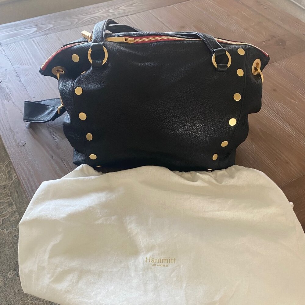 EUC Large Daniel Hammitt Bag in Black & Brushed Gold